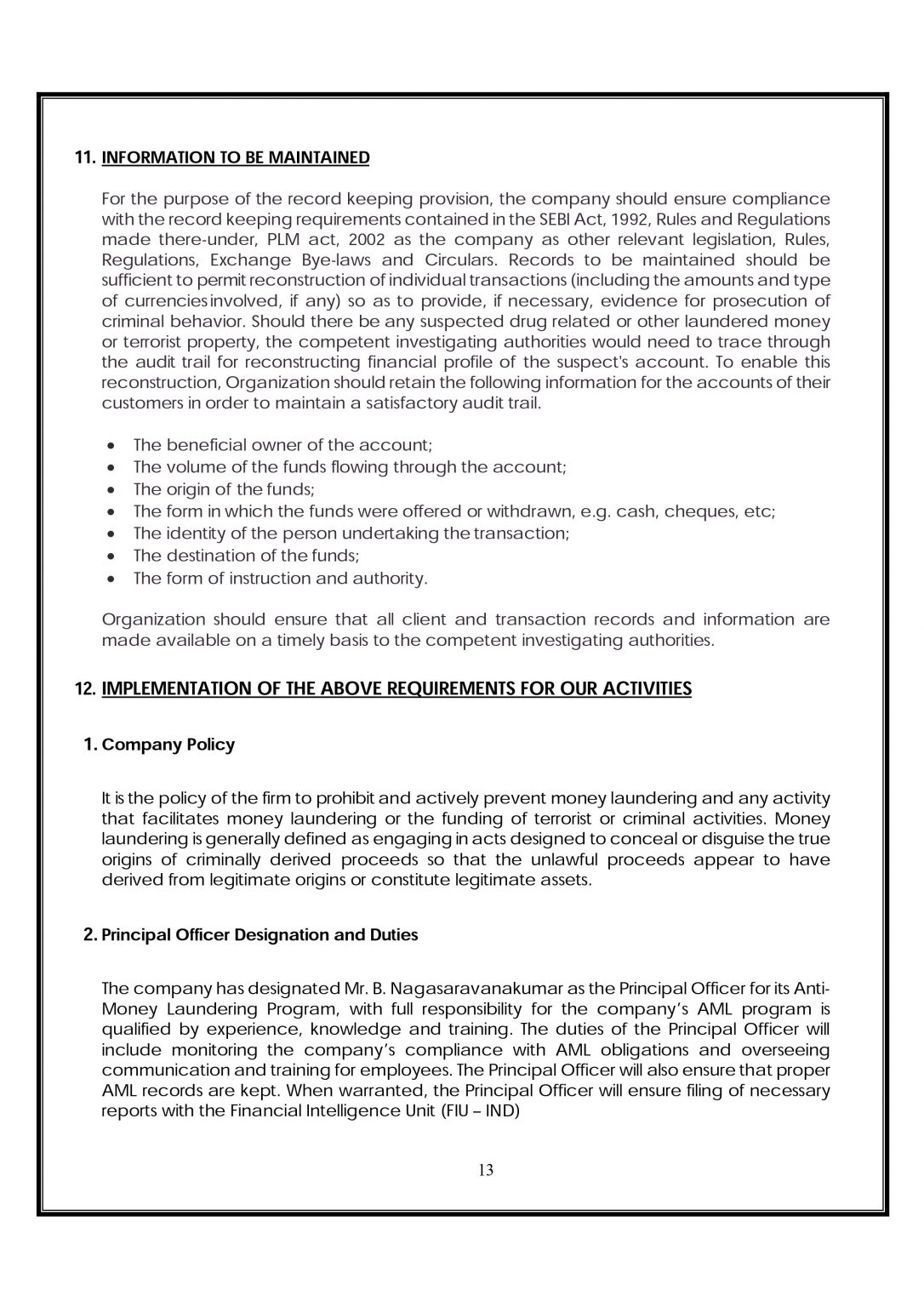 AML POLICY