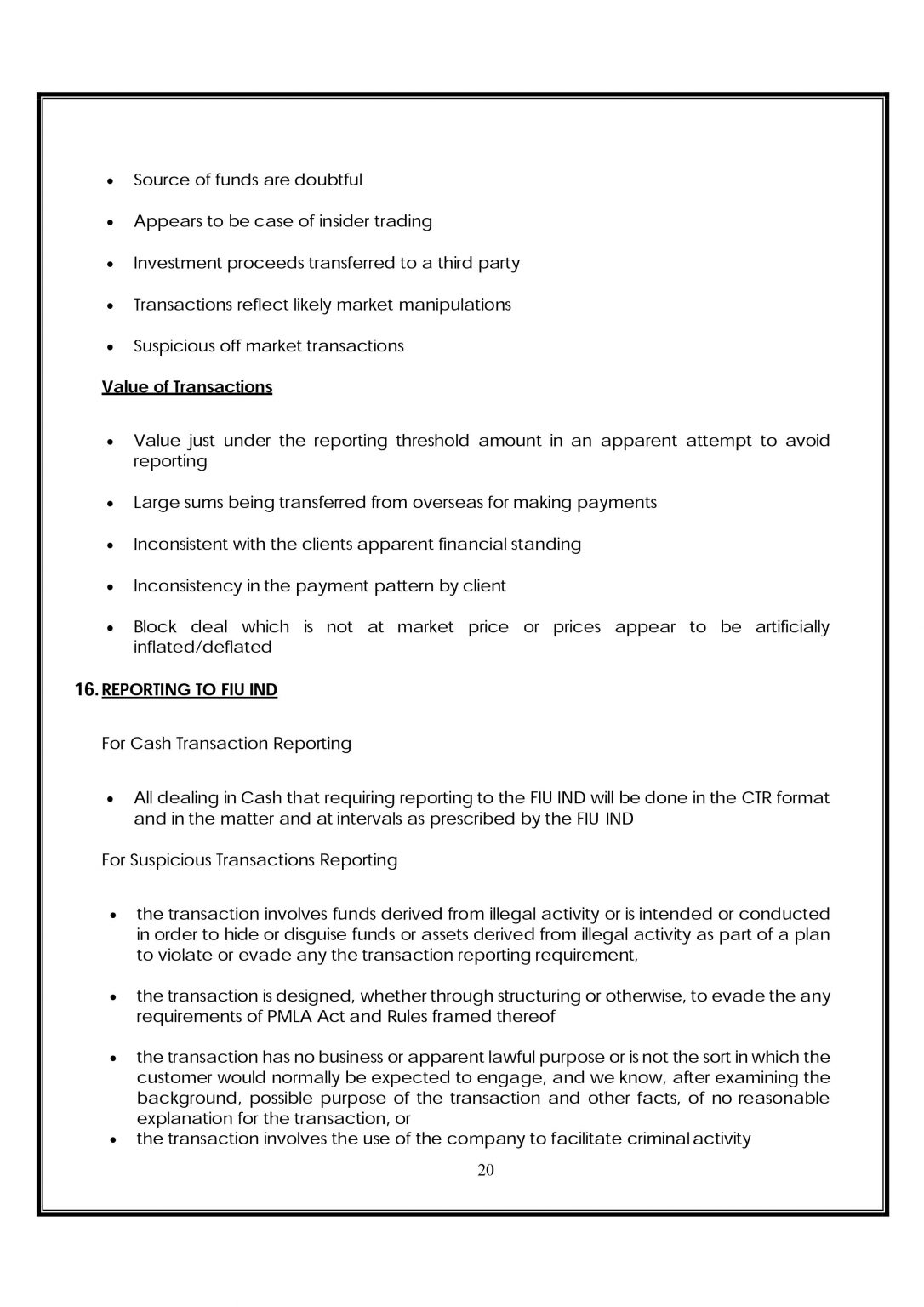 AML POLICY