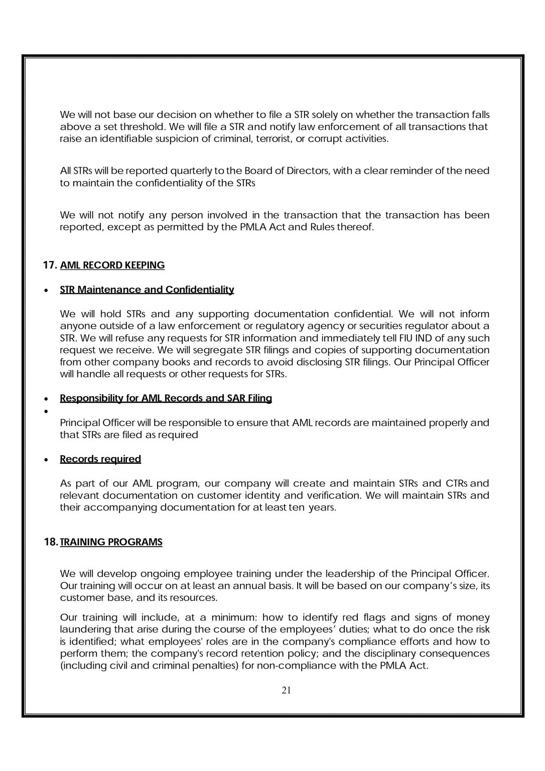 AML POLICY