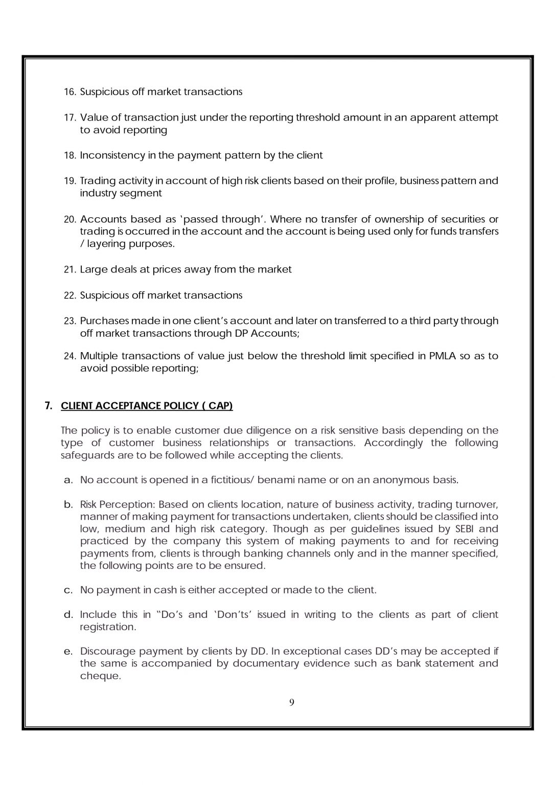 AML POLICY