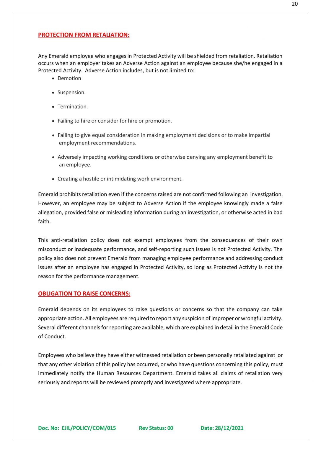 HR POLICY