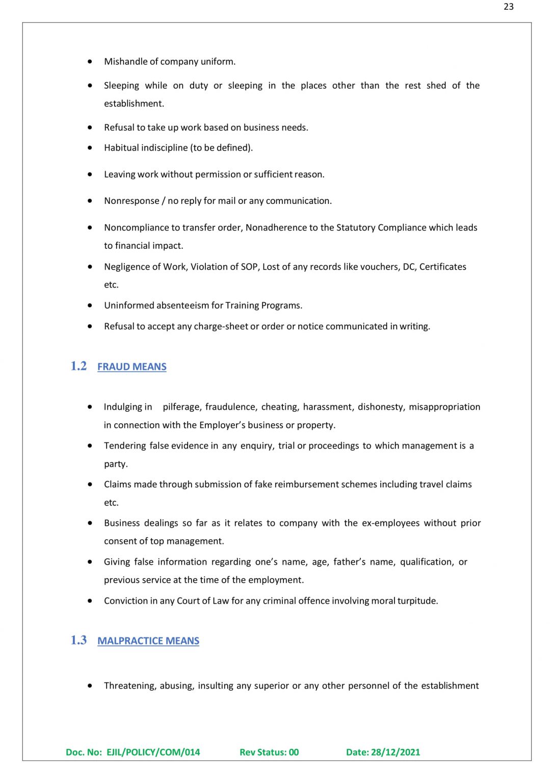 HR POLICY