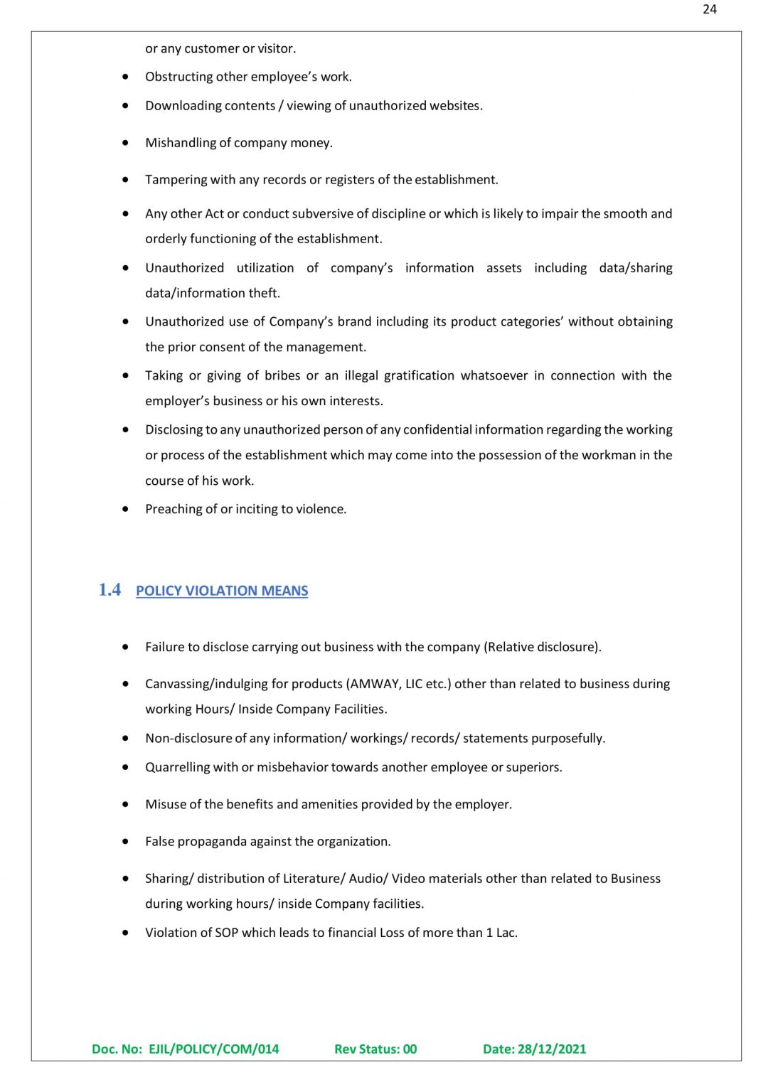 HR POLICY