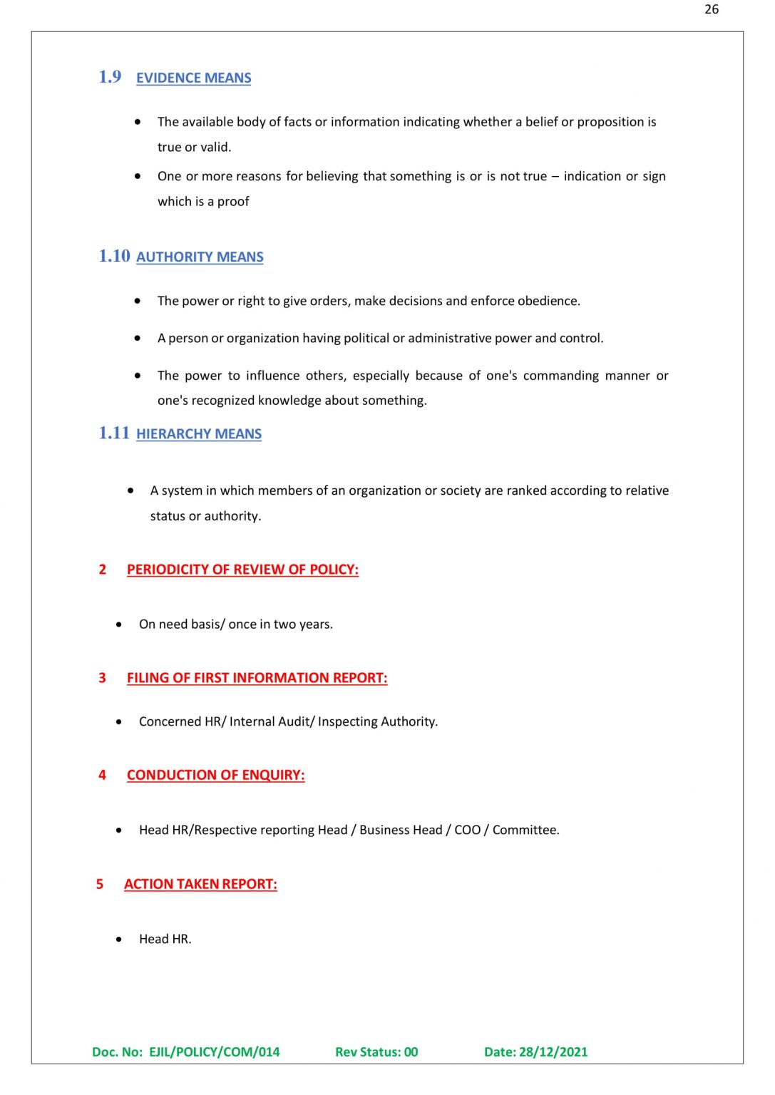 HR POLICY