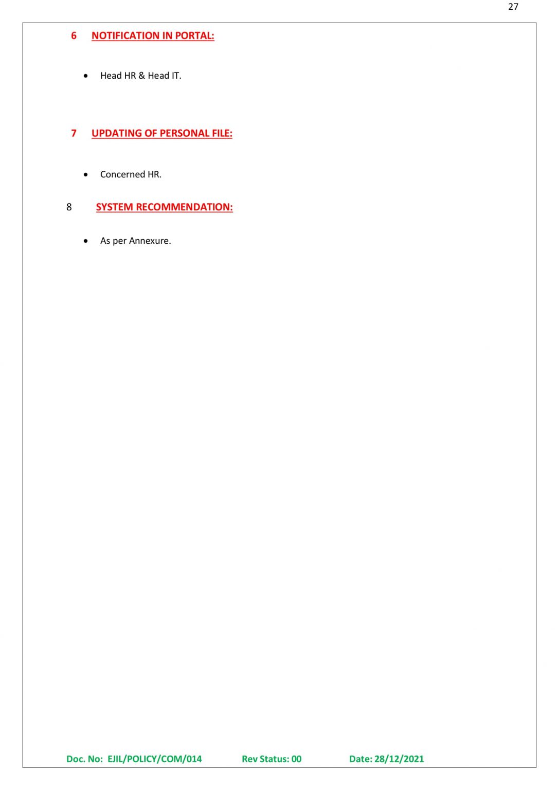 HR POLICY