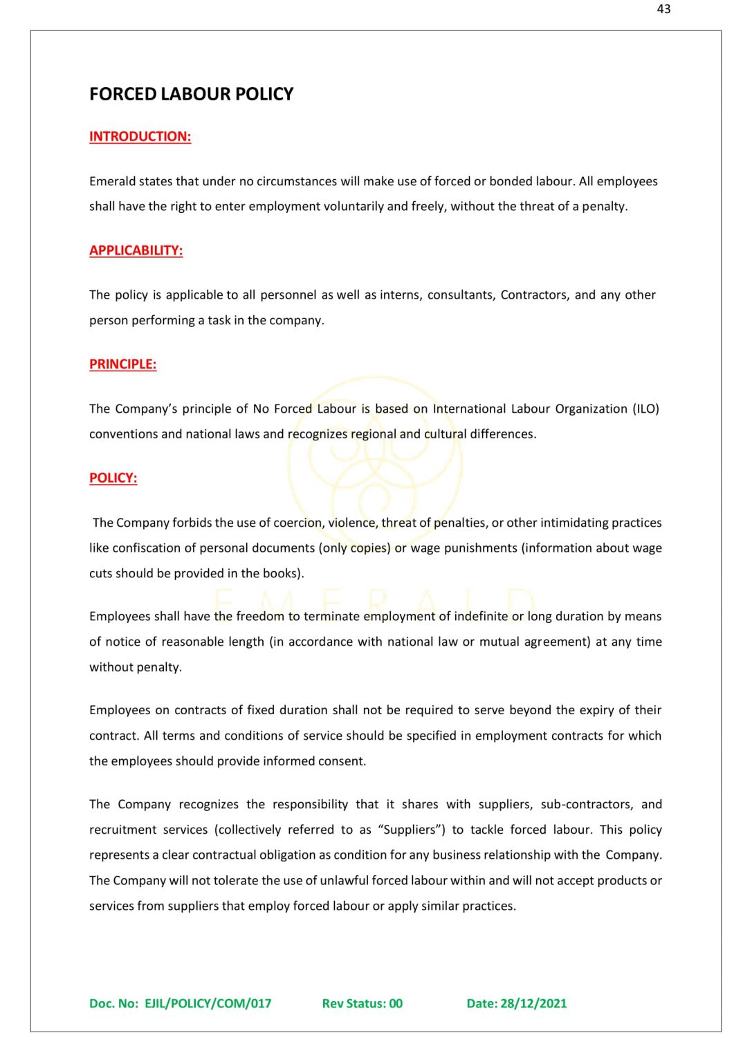 HR POLICY