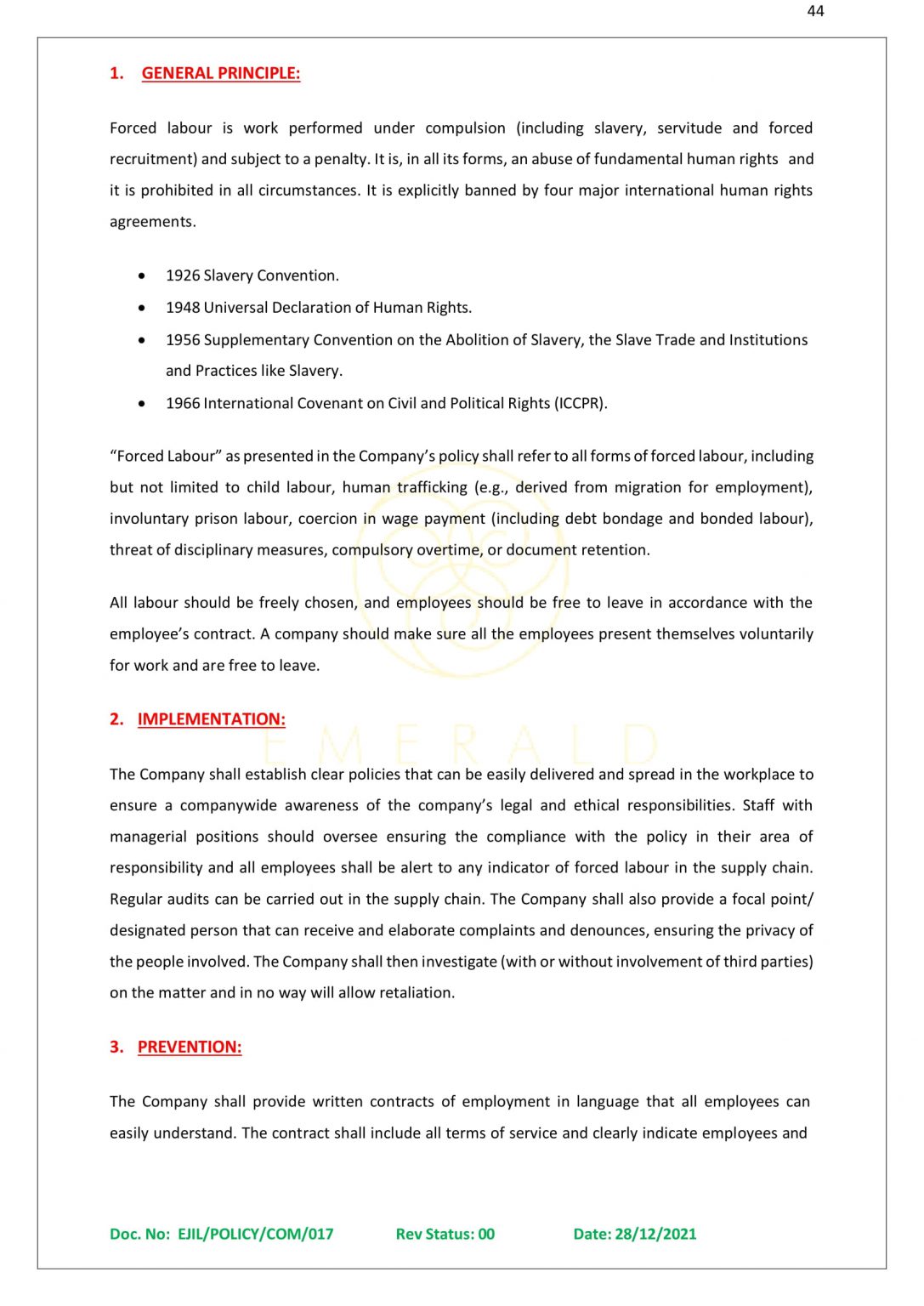 HR POLICY