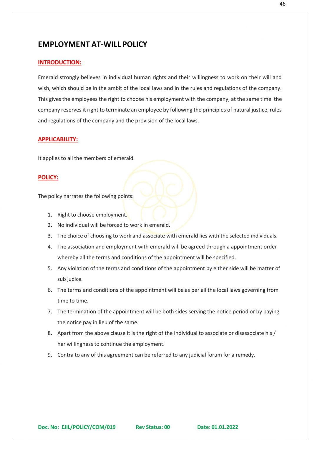 HR POLICY
