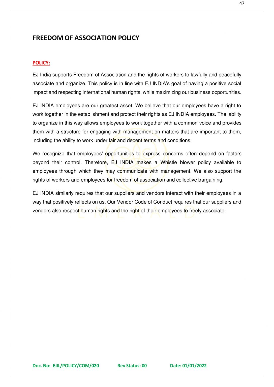 HR POLICY