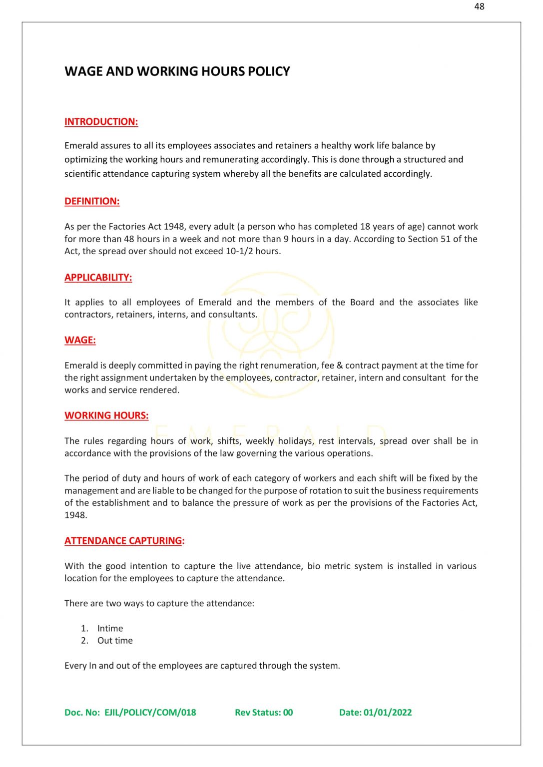 HR POLICY