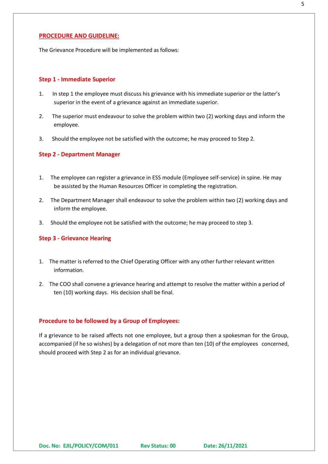 HR POLICY