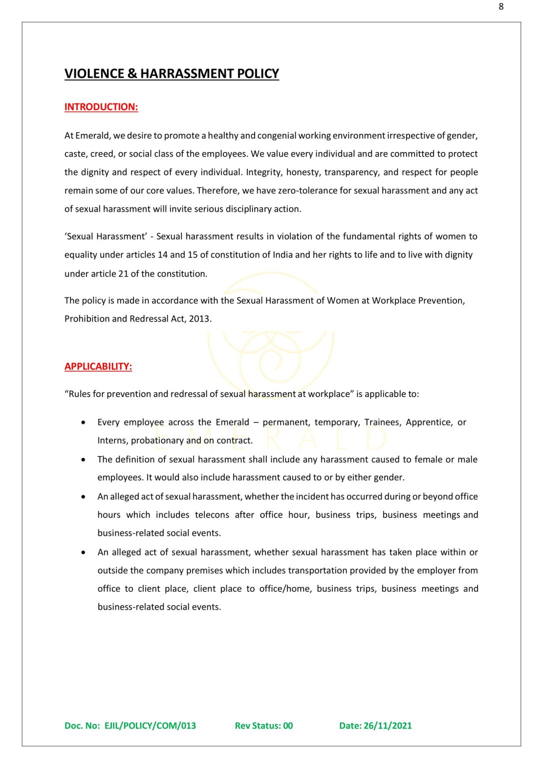 HR POLICY