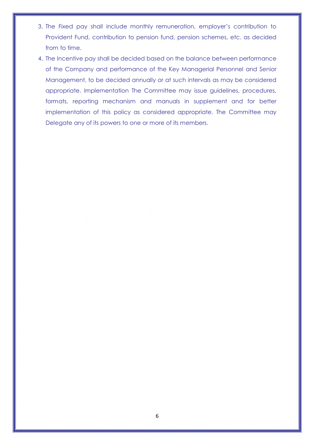 Nomination and Remuneration policy