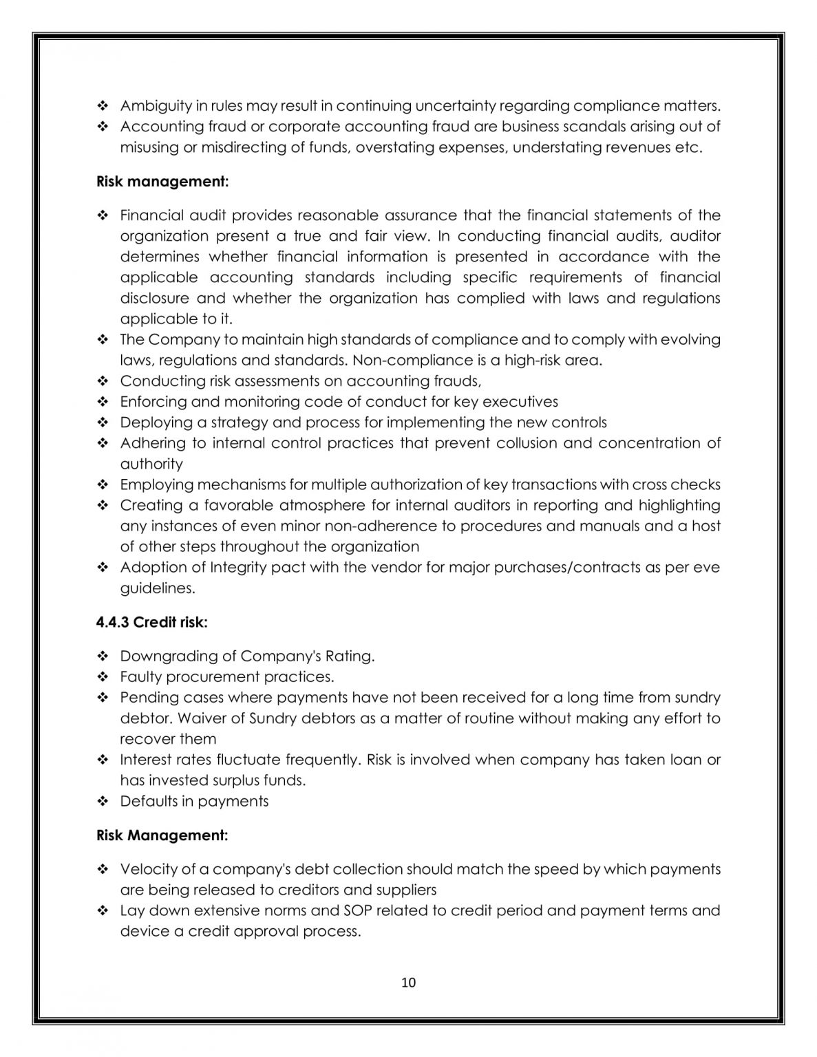 BUSINESS RISK MANAGEMENT POLICY