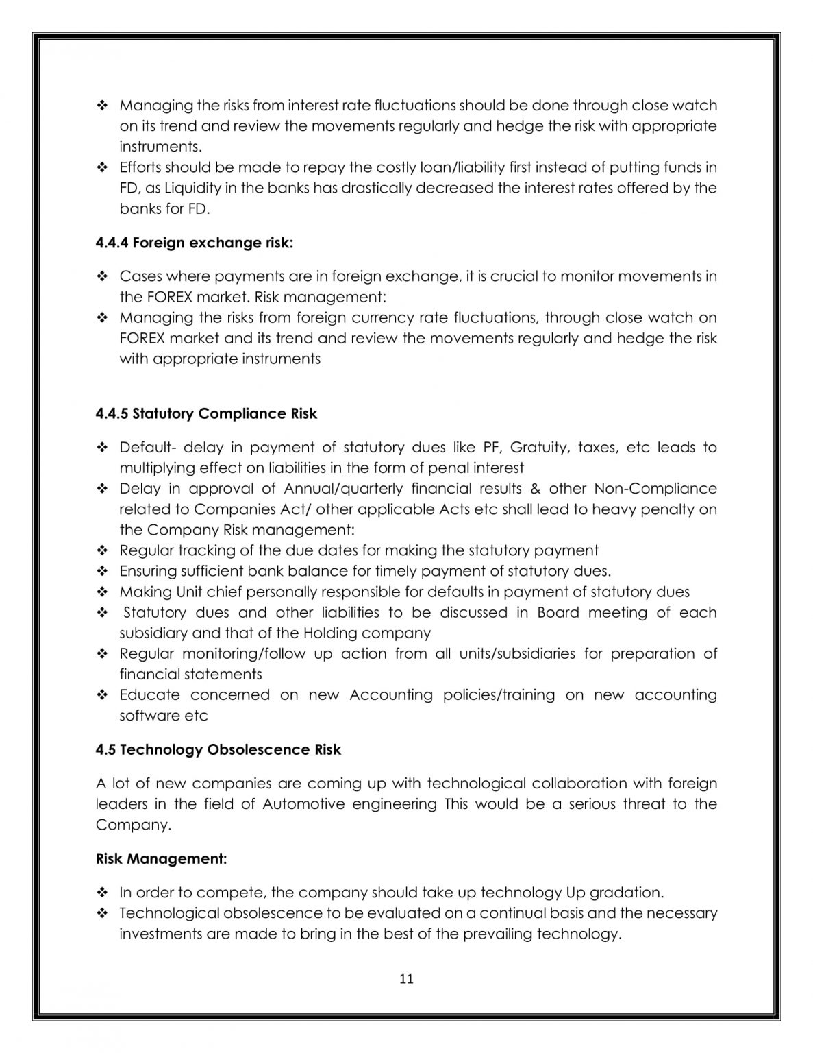 BUSINESS RISK MANAGEMENT POLICY