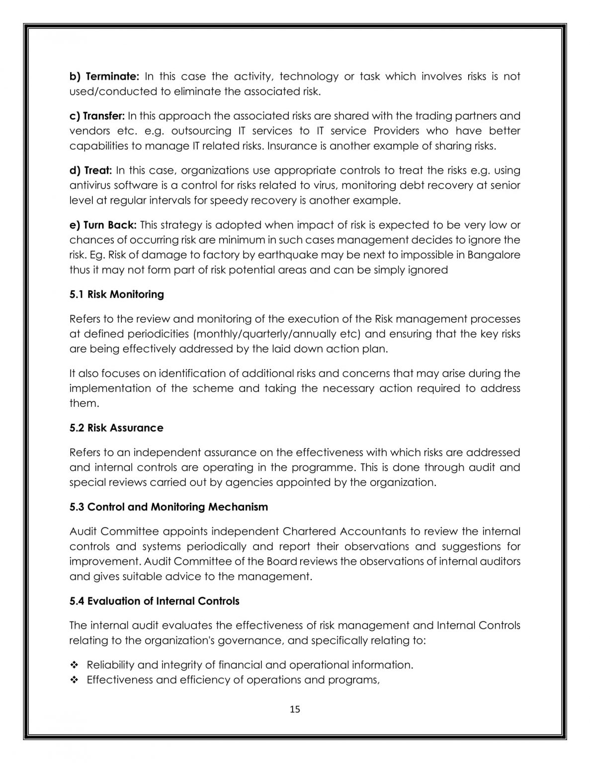 BUSINESS RISK MANAGEMENT POLICY